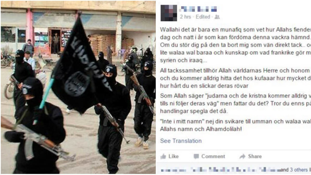 Svenskarna utpekas som IS-jihadister och hyllar terrorattacken i Paris.