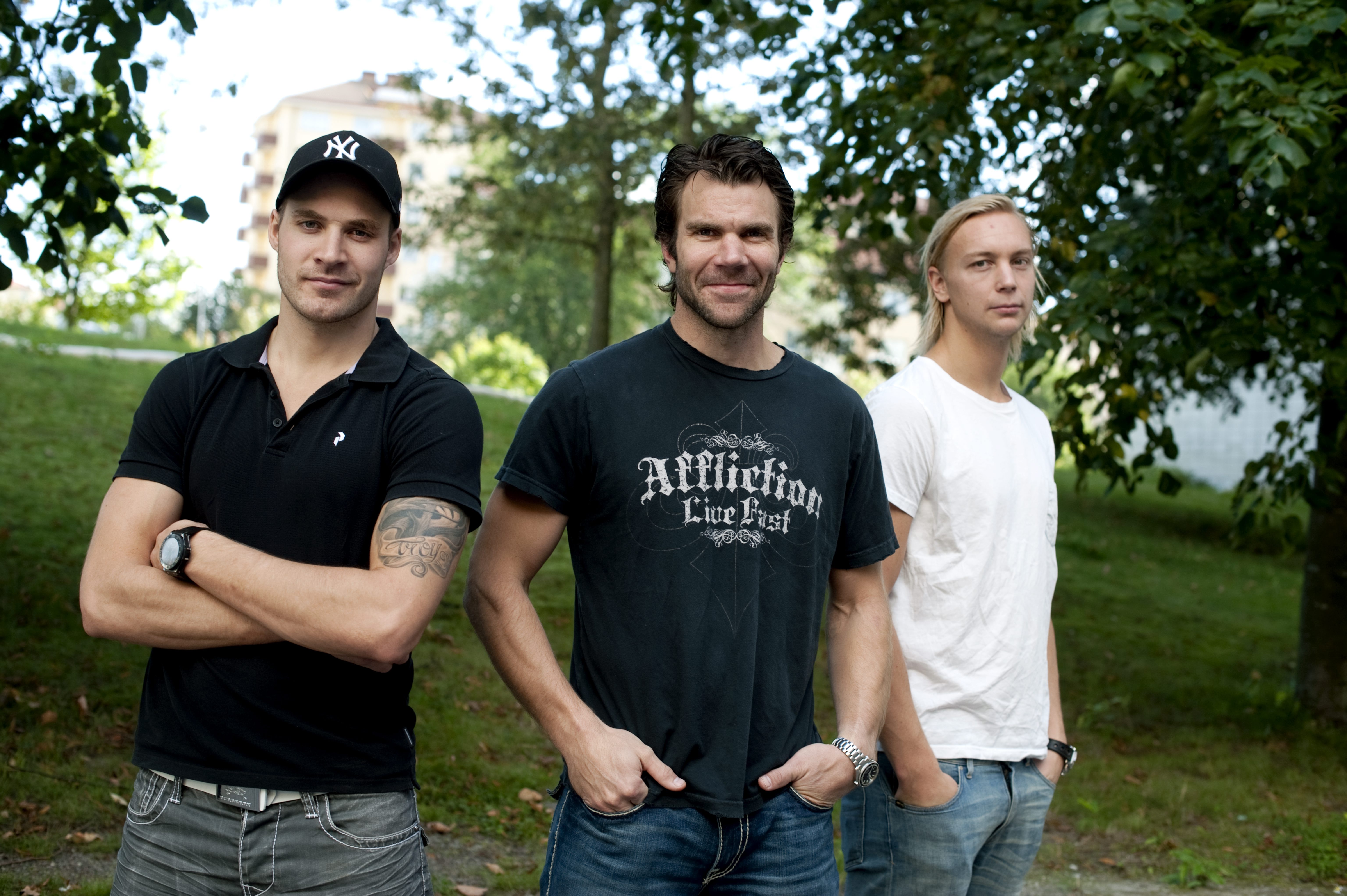 Hemvändarna från vänster: Johan Fransson, Niclas Wallin och Johan Harju.