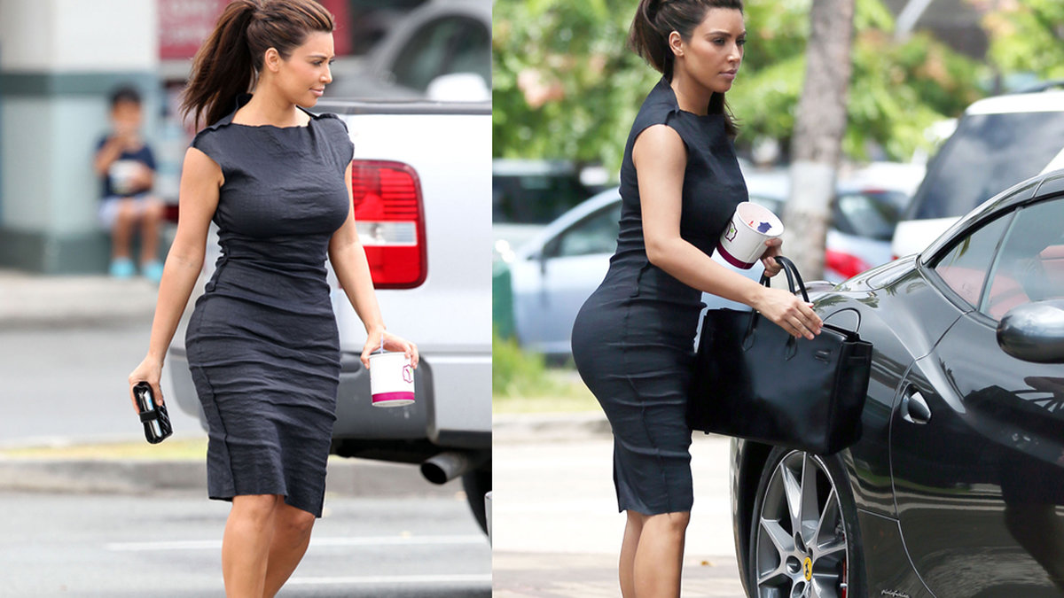 Kim Kardashian i en sexig klänning. 