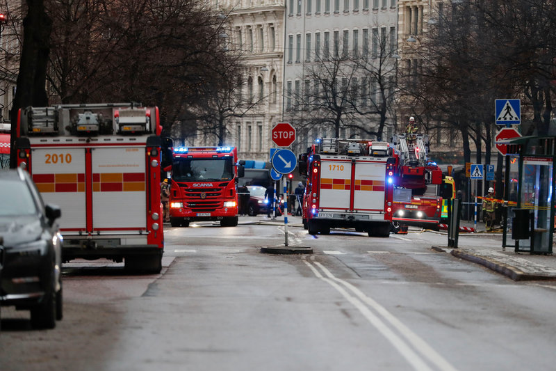 Stort pådrag i centrala Stockholm.