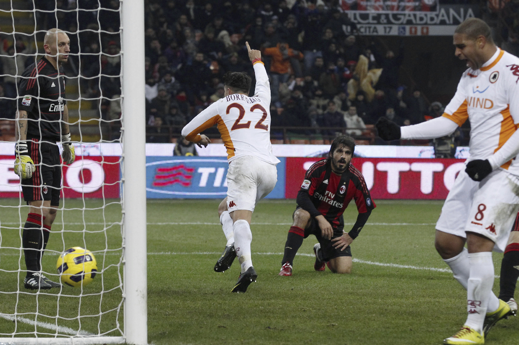 Borriello gör mål mot sin gamla klubb.