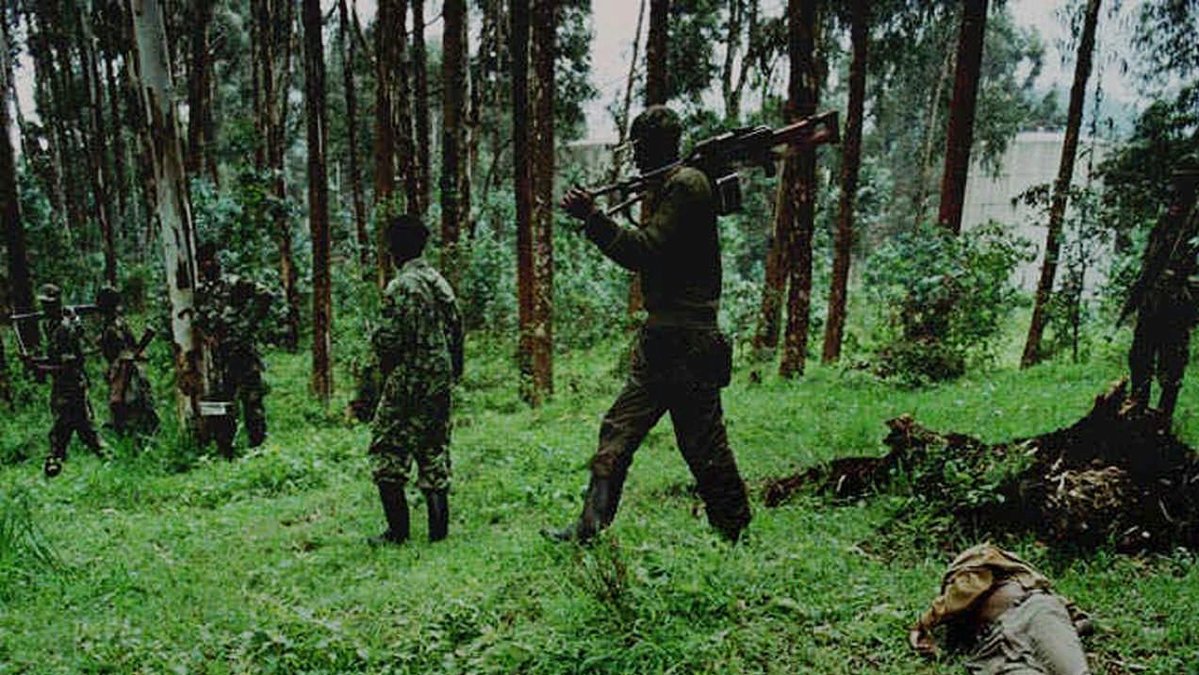 Här är hutuer som mördats vi den Rwandska gränsen.