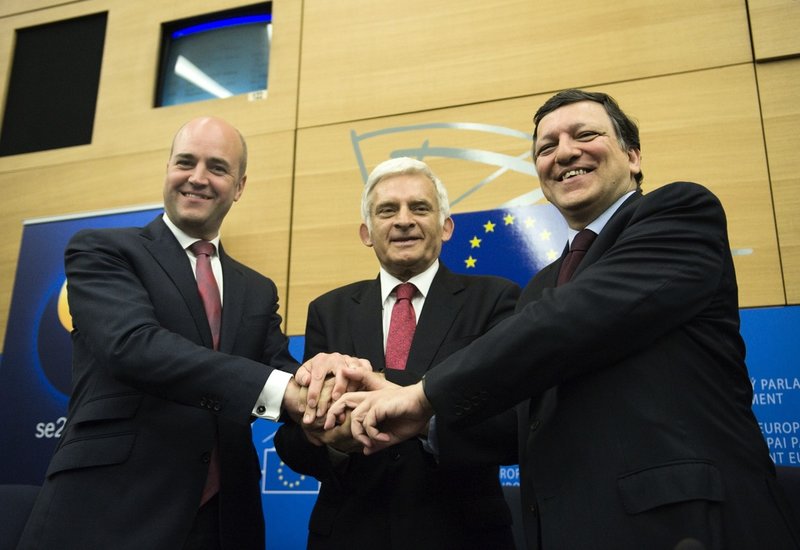 När Sverige senast var ordförandeland i EU hösten 2009 var Fredrik Reinfeldt statsminister, polske Jerzy Buzek var talman i EU-parlamentet medan portugisen José Manuel Barroso var ordförande i EU-kommissionen. Arkivfoto.