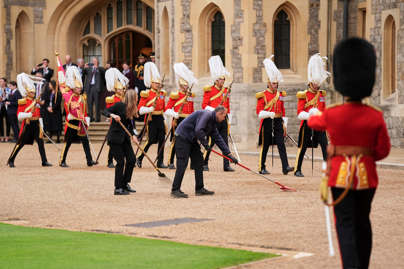 Sistaminutenförberedelser vid Windsor Castle på onsdagen. 