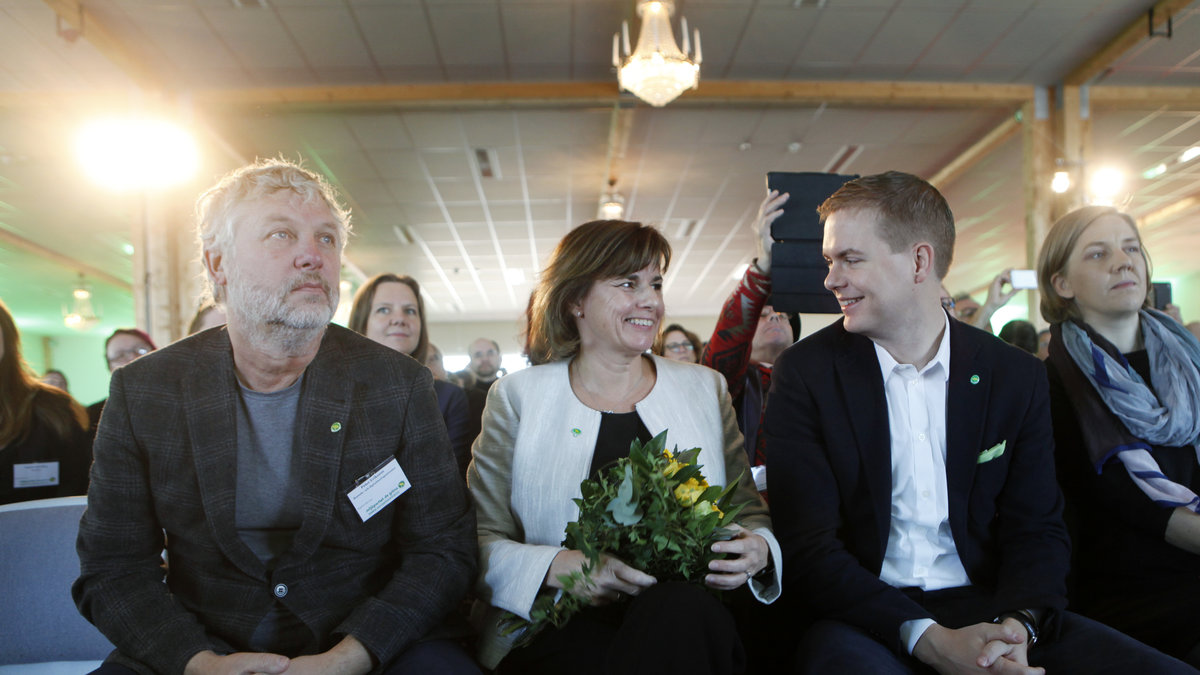 Peter Ericsson, Isabella Lövin och Gustav Fridolin, alla Miljöpartiet.