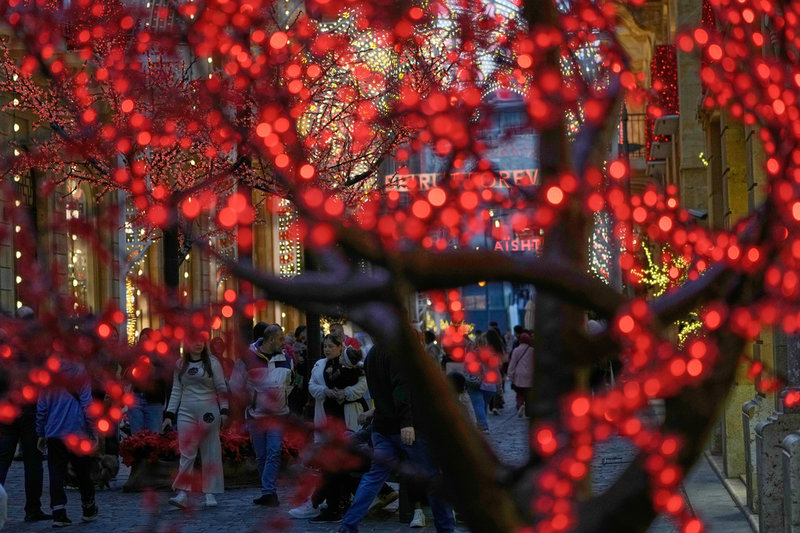 Juldekoration i stadskärnan i Libanons huvudstad Beirut.