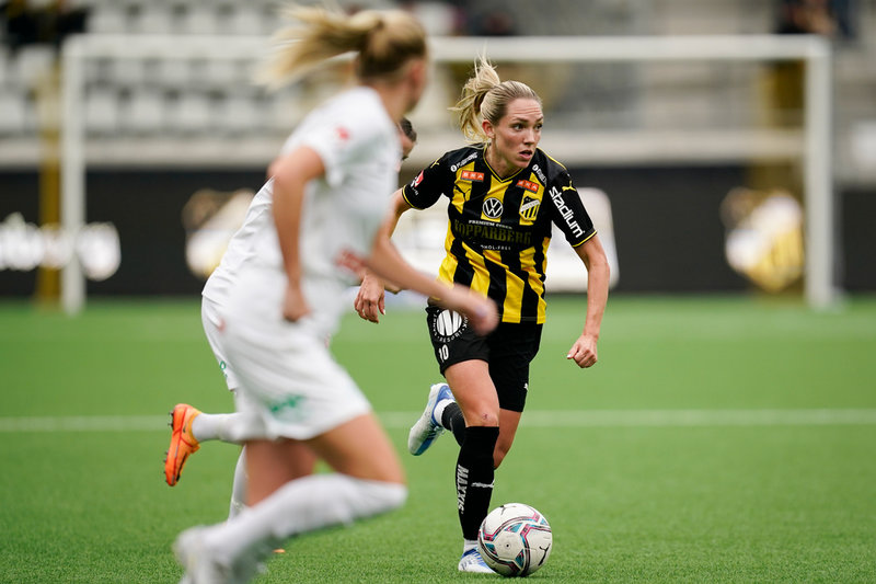 Häckens Elin Rubensson gjorde matchens enda mål mot Brommapojkarna.