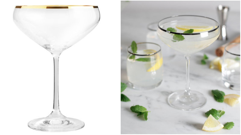 Champagneglas med guldkant