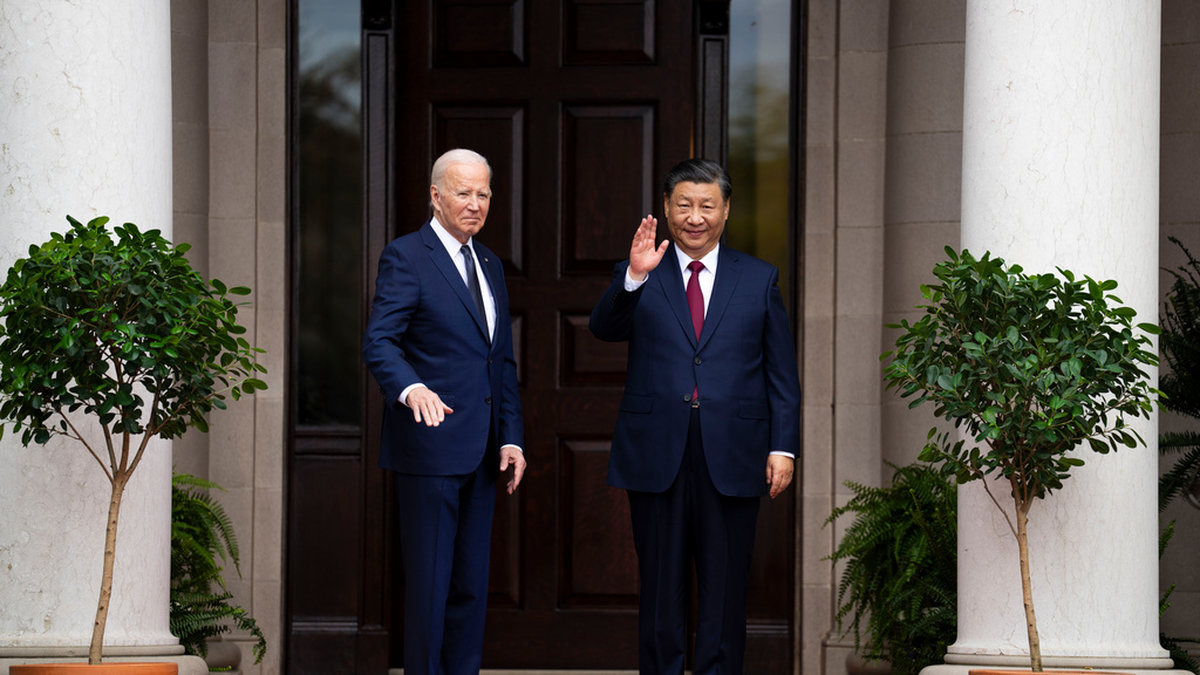 Joe Biden och Xi Jinping vid mötet i Kalifornien i november. Arkivbild.