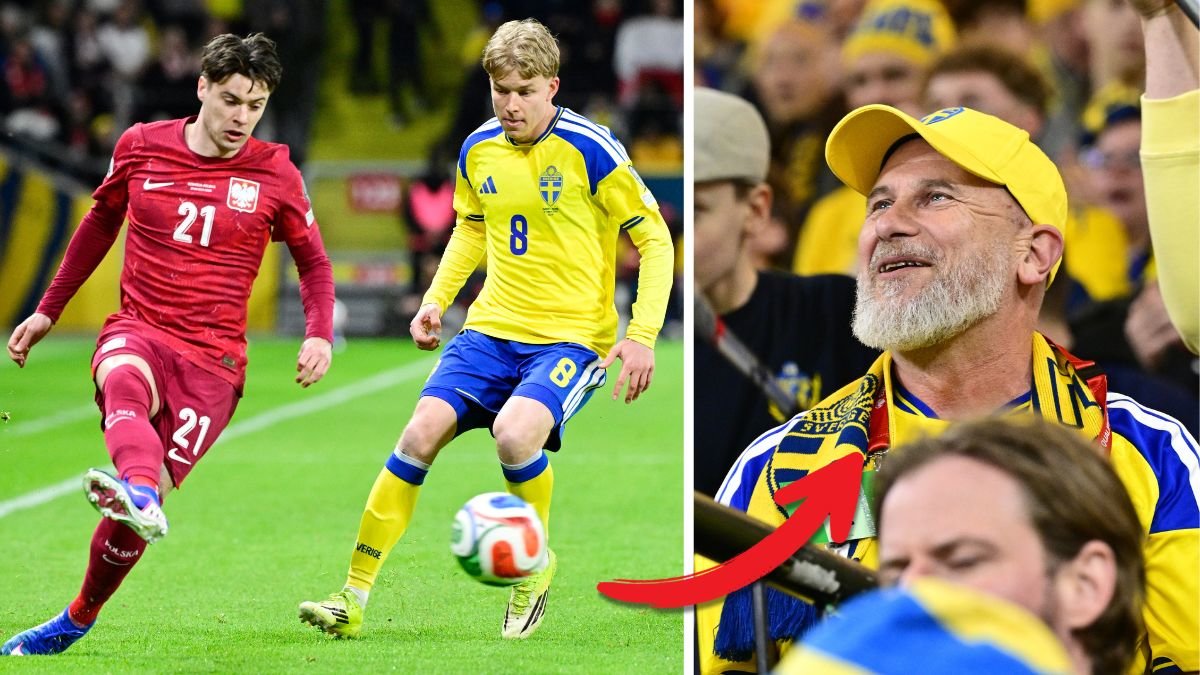 Markoolio på läktaren – stöttar Sverige i kväll