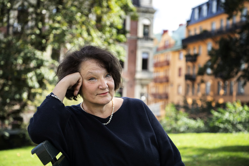 Monika Fagerholm är principiellt emot Nato men förordar ändå ett finskt medlemskap. Arkivbild.