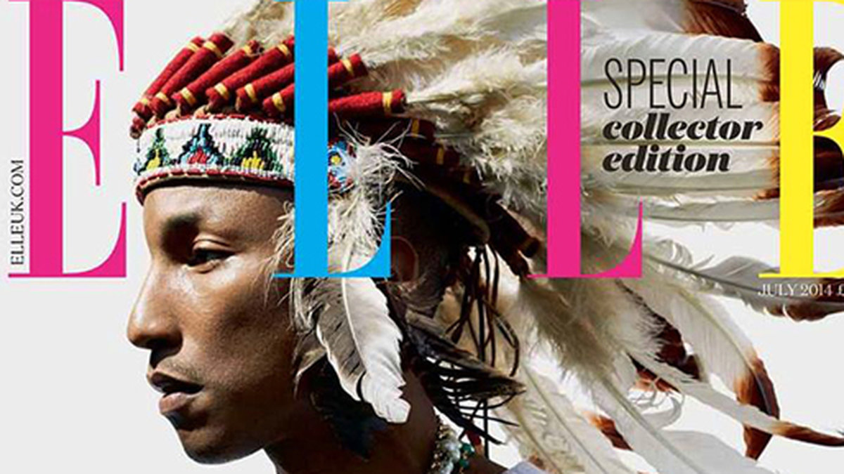 Pharrell Williams på omslaget av brittiska Elle.