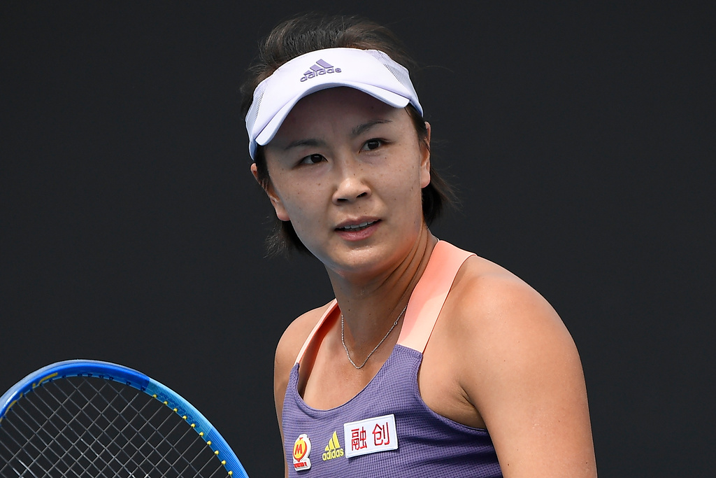 Peng Shuai under en tennismatch under Australian Open 2020.