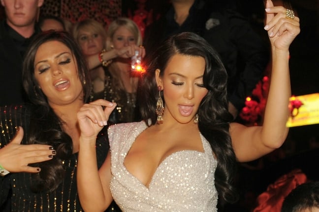 Kim Kardashian festade vilt under nyårsnatten. 