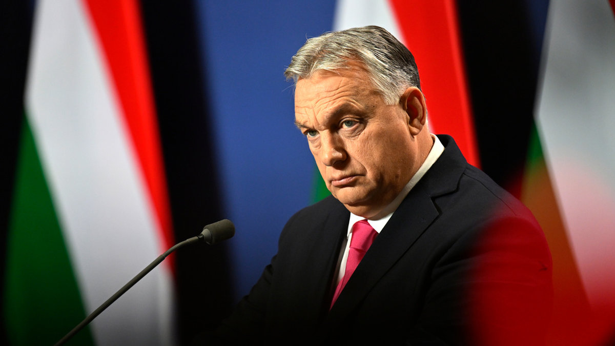 Ungerns premiärminister Viktor Orbán står återigen i centrum när EU-ländernas ledare samlas till toppmöte om Ukraina. Arkivfoto.