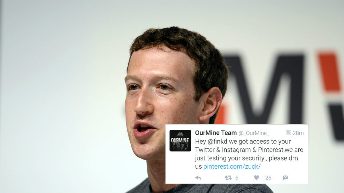 Mark Zuckerberg hackad på Tiwtter, Instagram och Pinterest.