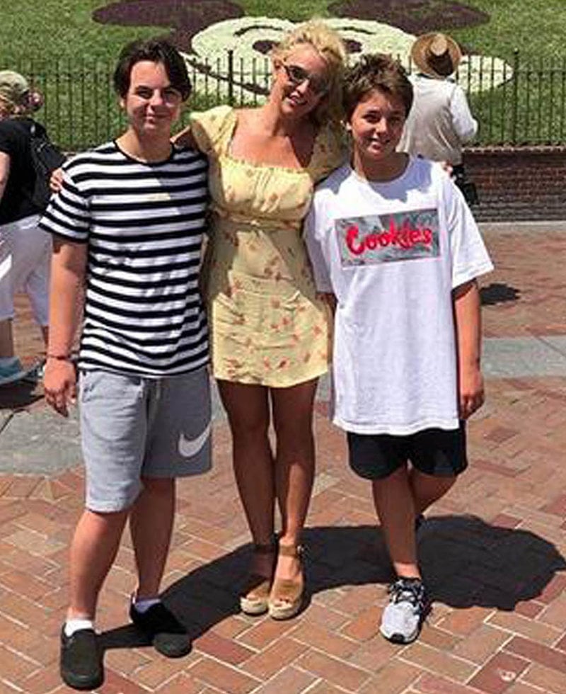 Britney Spears med sina barn 