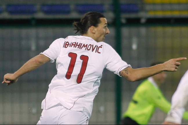 Zlatan Ibrahimovic fixade 2-0-målet när Milan vann.