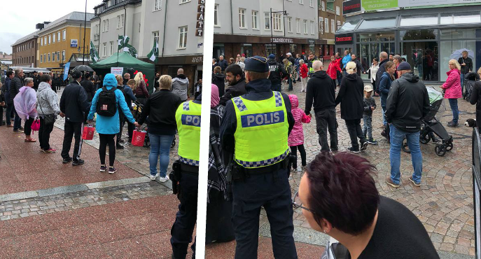 Demonstration mot nazism och främlingsfientlighet i Ludvika. Demonstration mot nazism och främlingsfientlighet i Ludvika.