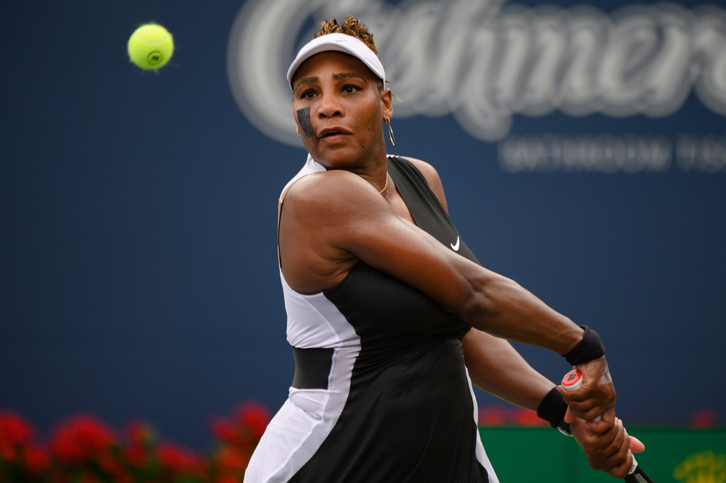 Serena Williams under den pågående WTA-turneringen i Toronto.