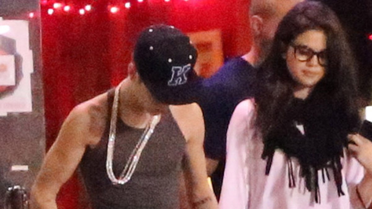 Justin och Selena i Hollywood 2014,