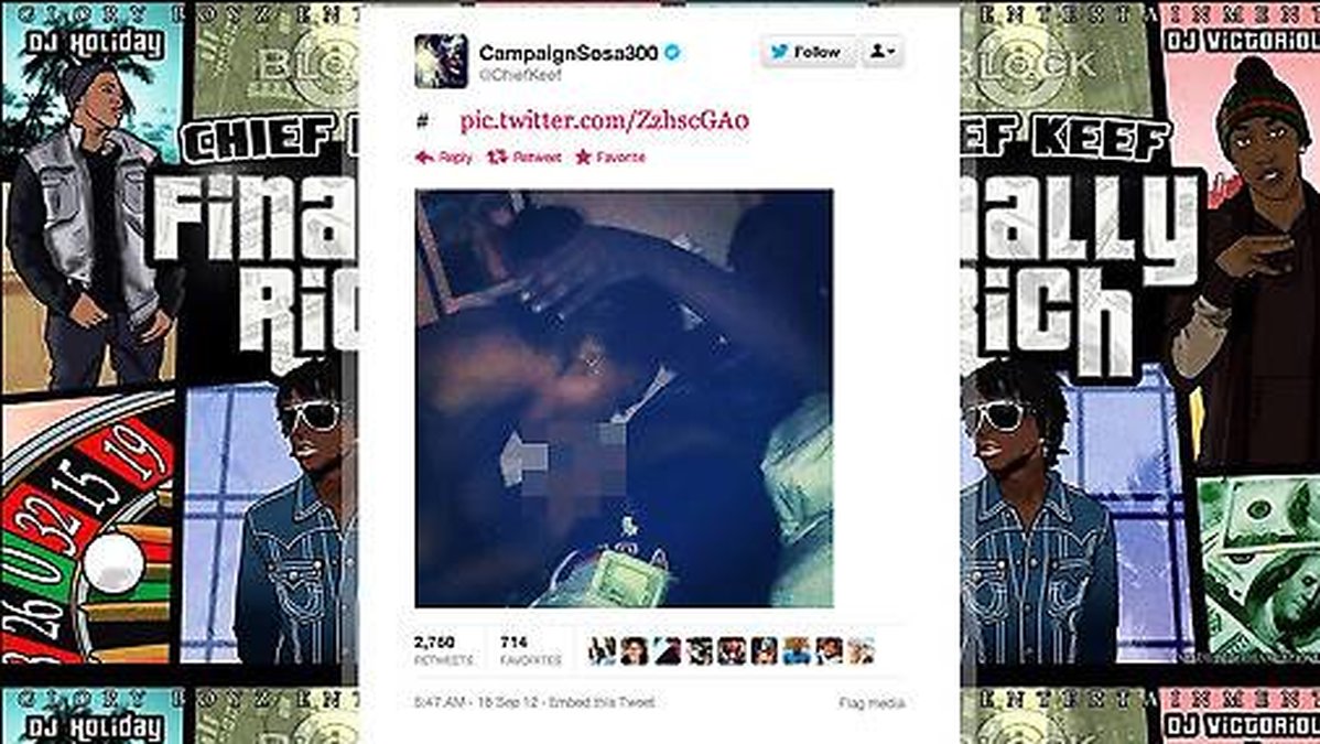 På sin Twitter har rapstjärnan Chief Keef över 250 000 följare – och när han lade han upp en bild på sin Instagram där en kvinna utförde oralsex på honom så fick han sitt konto raderat. 