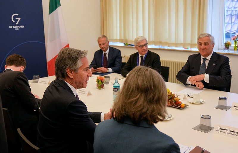 G7-ländernas utrikesministrar möts i Münster i Tyskland.