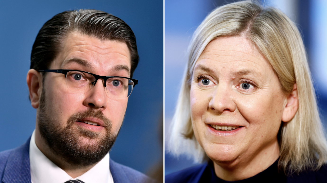 Jimmie Åkesson (SD) och Magdalena Andersson (S).