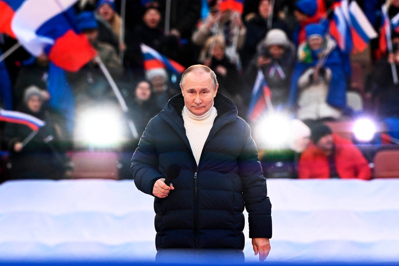 Vladimir Putin upprepade att neonazister styr i Ukraina för att motivera krigsinsatsen i grannlandet.