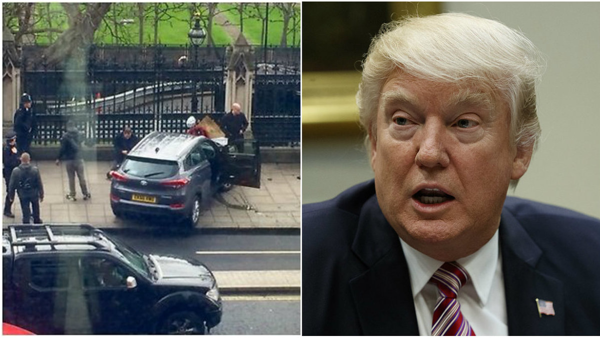 Donald Trump har uttalat sig om den misstänkta terrorattacken i London. 