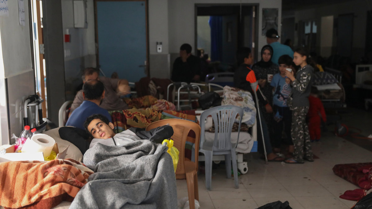 Skadade palestinier på Shifasjukhuset i november.