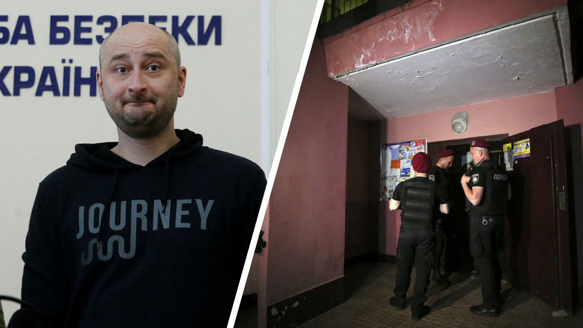 Arkady Babchenko dök upp på presskonferensen som var avsedd för att diskutera sin död.