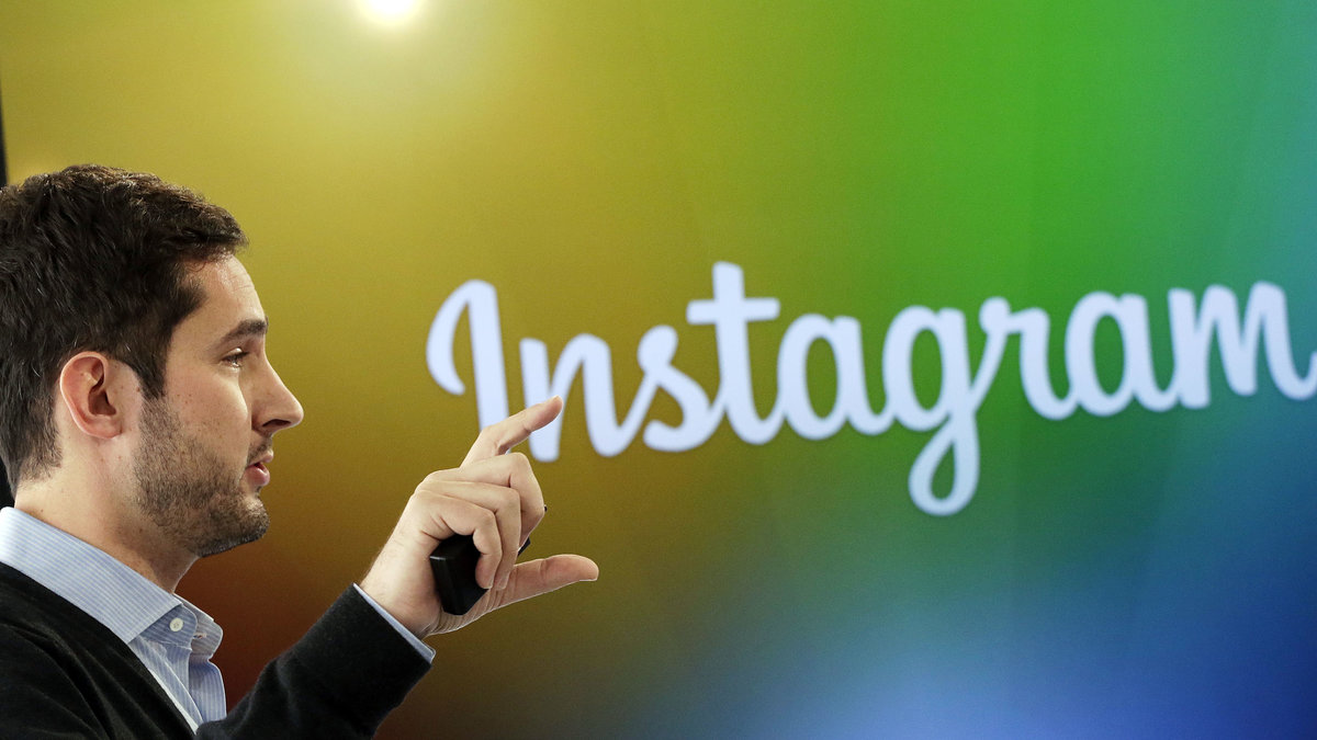 Instagrams ena grundare, Kevin Systrom, under en föreläsning. 