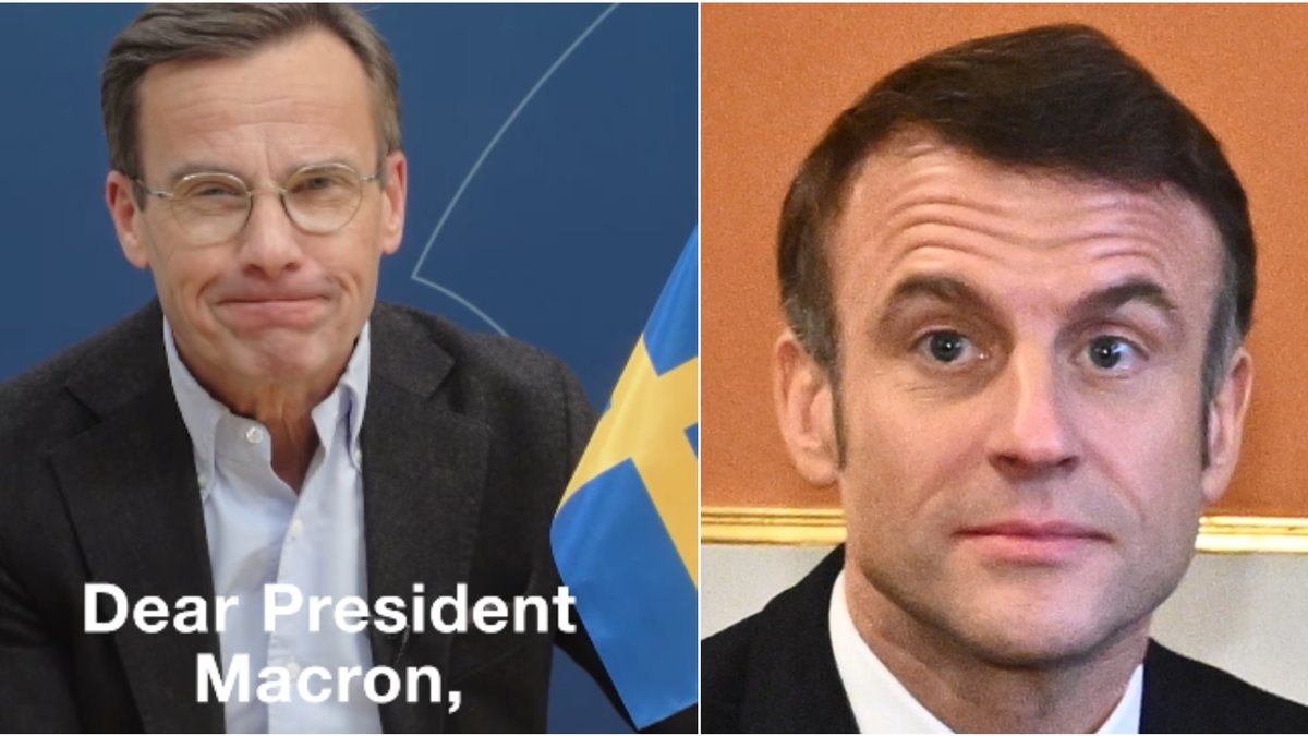 Ulf Kristersson videohälsning till Frankrikes president landade inte så bra hos det svenska folket. 
