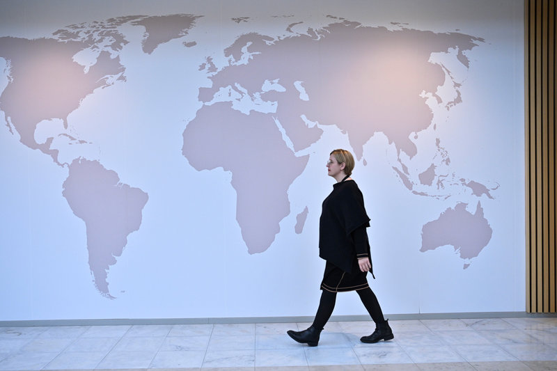 Sidas överdirektör Hanna Hellquist på Sidas huvudkontor i Rissne.