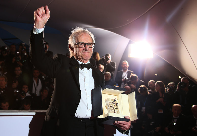 Ken Loach när han fick Guldpalmen för 'I, Daniel Blake' 2016. Arkivbild.