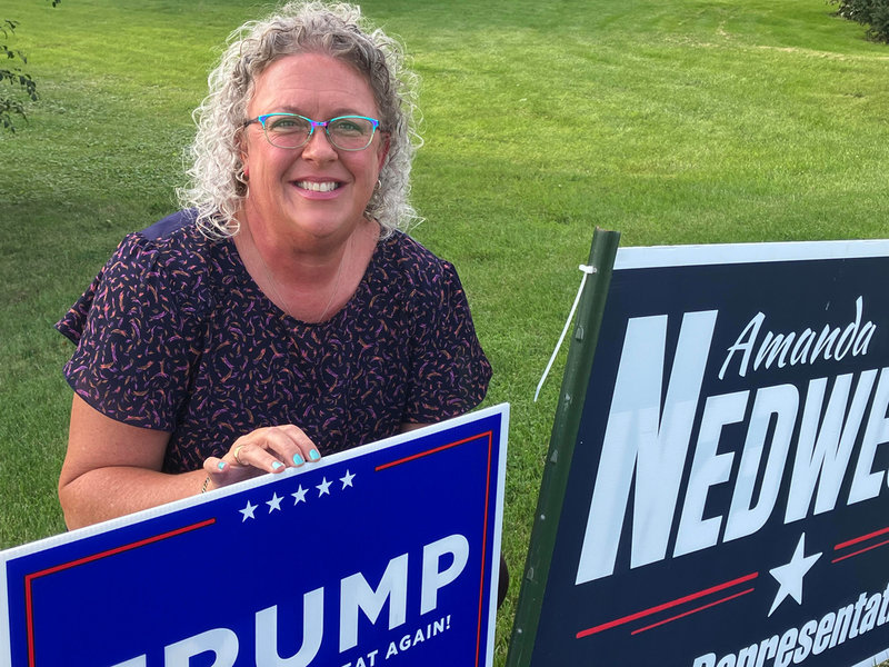 Republikanen Erin Decker bor i Kenosha i Wisconsin. Hon har stöttat Donald Trump sedan valet 2016. Arkivbild.