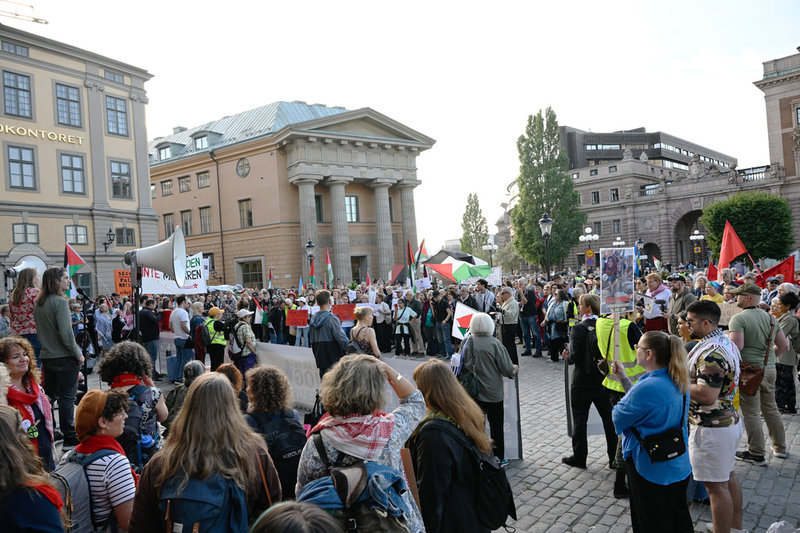 Palestinademonstration på Mynttorget i Stockholm i september förra året. Arkivbild.