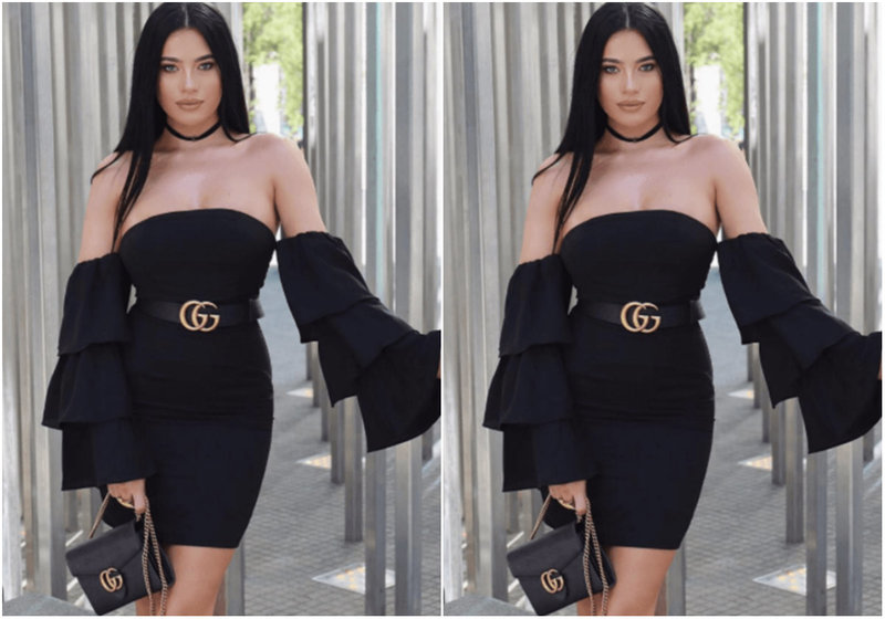 Svart off-shoulder klänning