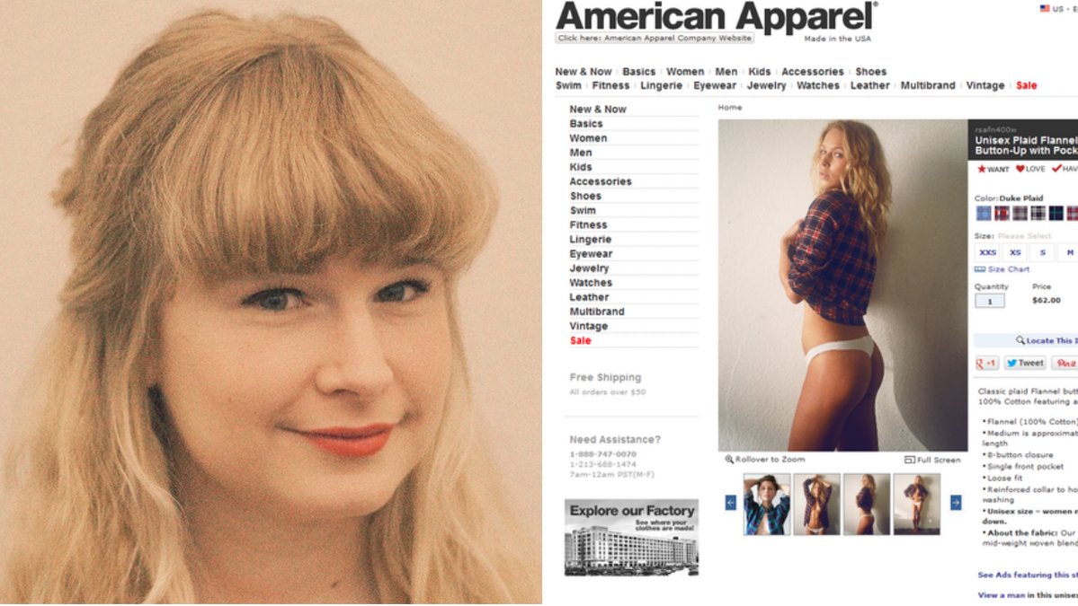 Emelie (t.v.) kritiserar American Apparel för deras sexistiska marknadsföring.