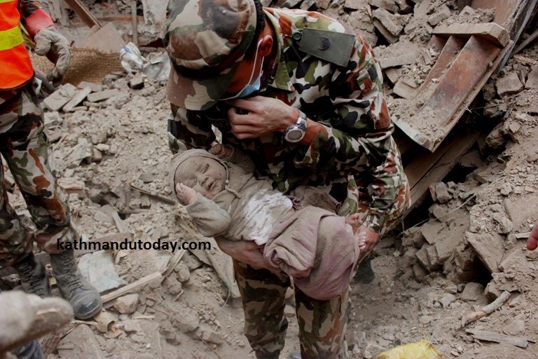 Jordbävning, Mirakel, Spädbarn, Rädda, Nepal