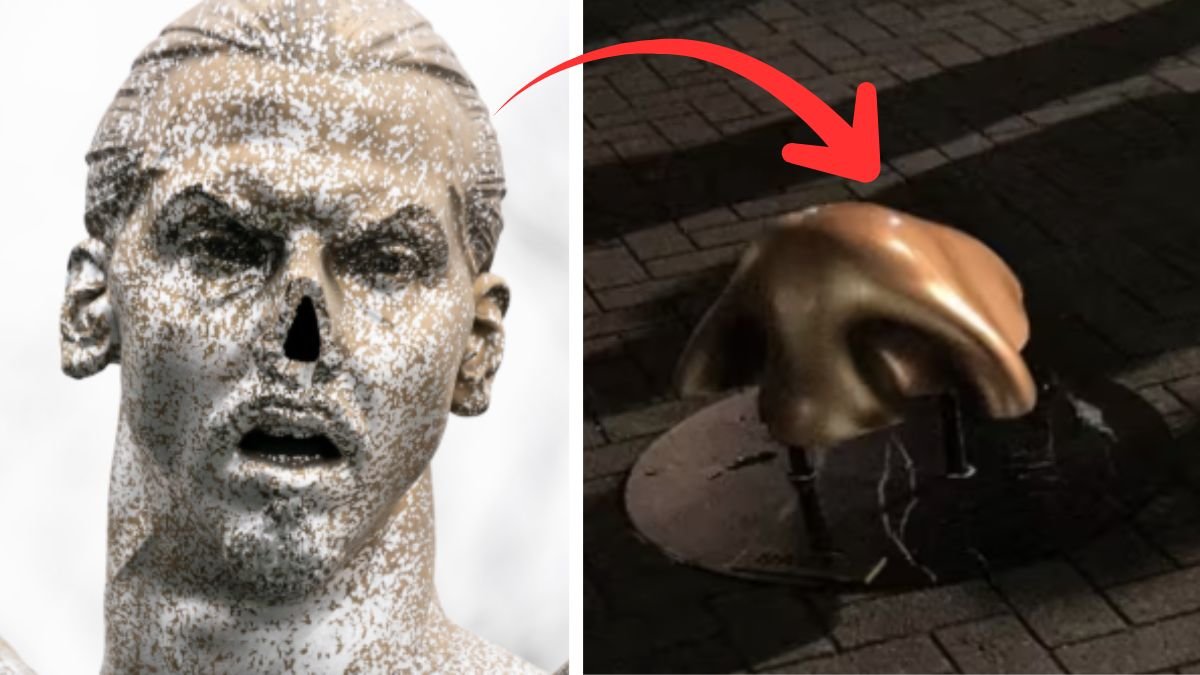 Zlatans näsa dykt upp igen – på samma plats den försvann