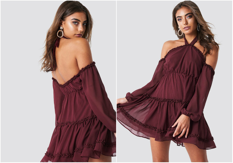 Off-shoulder klänning