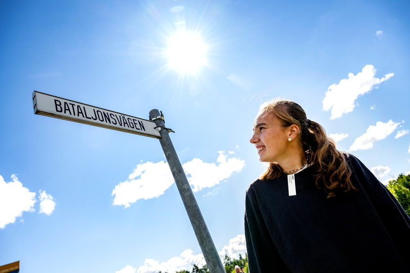 Clara Lindén är en av de första 150 värnpliktiga som påbörjar försvarets grundutbildning i Falun.