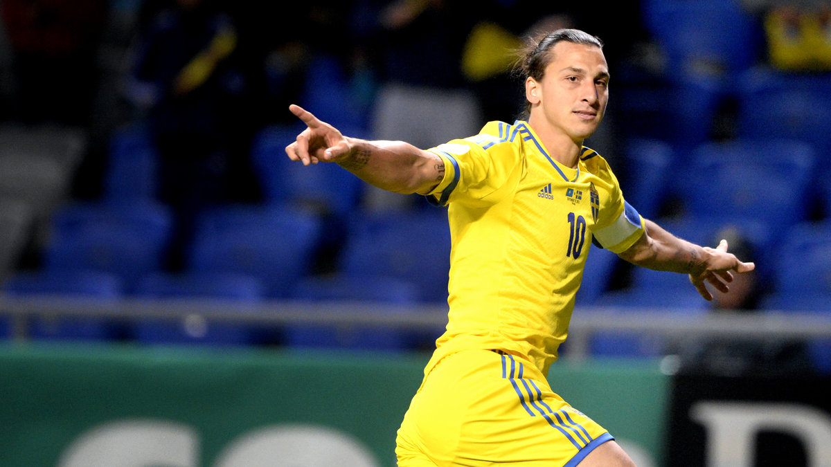 Zlatan gjorde Sveriges enda mål mot Kazakstan. 