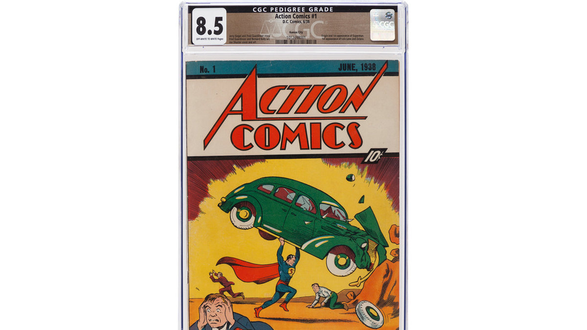 Exemplaret av 'Action Comics' första nummer från 1938 som gick för över 60 miljoner kronor på auktion.