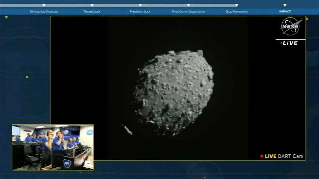 Nasa-farkosten Dart lyckades ramma en asteroid.