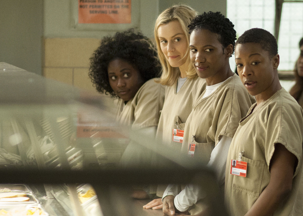 Skådespelarna och skaparna av "Orange is the new black" för något så ovanligt som en serie med nästan bara kvinnor. Skådespelarna och skaparna av "Orange is the new black" för något så ovanligt som en serie med nästan bara kvinnor.