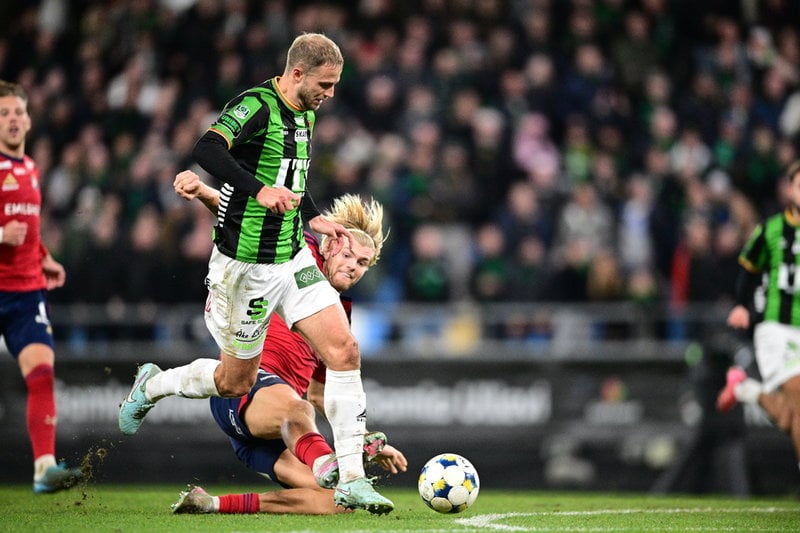 Östers Mattis Adolfsson fäller brutalt Gustav Lundgren i Gais, får rött kort och missar säsongsavslutningen hemma mot Djurgården