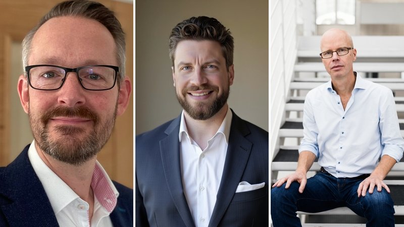 Mark Jackson, Gerald Mako och Sverker Janson. Pressbilder.
